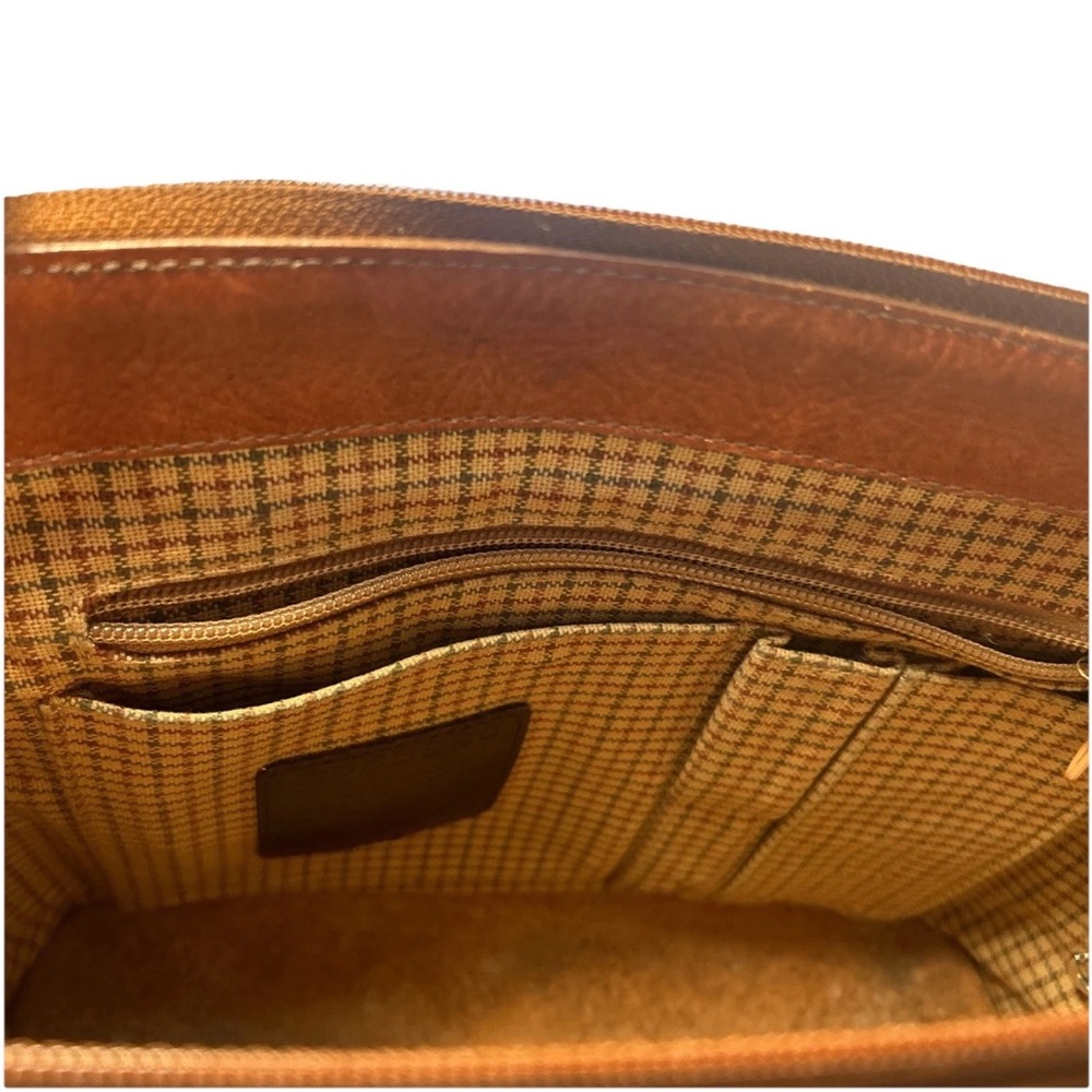 Brighton Leather Handbag Retired Brown Textured Pebbled Boxy Shoulder Bag - Picture 11 of 16